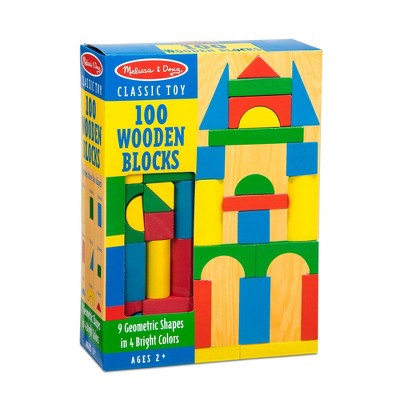  Melissa & Doug Wooden Building Blocks Set - 100 Blocks