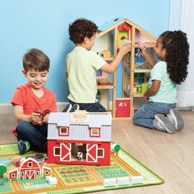  Melissa & Doug Fold And Go Wooden Barn Play Set