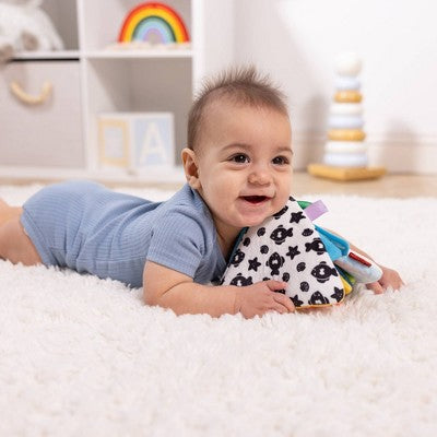  Melissa & Doug Ocean Tummy Time Triangle Infant Baby Toy, Soft Sensory Toy With Textures, Mirror