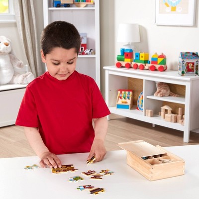  Melissa & Doug Vehicles 4-in-1 Wooden Jigsaw Puzzles In A Storage Box - 48pc