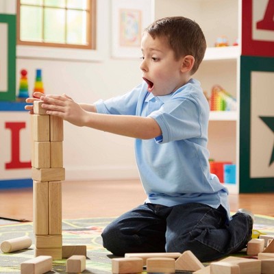  Melissa & Doug Standard Unit Solid-Wood Building Blocks With Wooden Storage Tray (60pc)