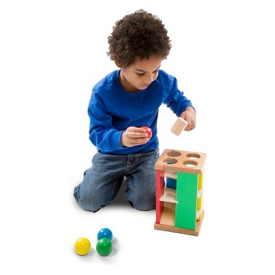  Melissa & Doug Deluxe Pound And Roll Wooden Tower Toy With Hammer