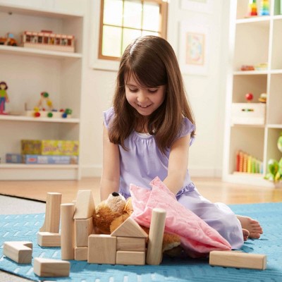  Melissa & Doug Standard Unit Solid-Wood Building Blocks With Wooden Storage Tray (60pc)