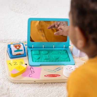  Melissa & Doug Wooden Work & Play Desktop Activity Board Infant And Toddler Sensory Toy
