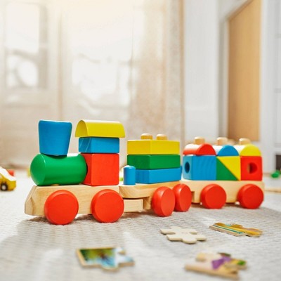  Melissa & Doug Stacking Train - Classic Wooden Toddler Toy (18pc)