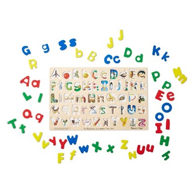  Melissa & Doug Upper & Lower Case Alphabet Letters Wooden Puzzle (52pc)