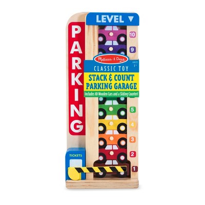  Melissa & Doug Stack & Ct Wooden Parking Garage With 10 Cars