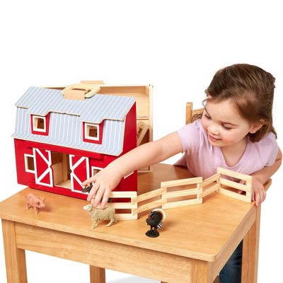  Melissa & Doug Fold And Go Wooden Barn Play Set