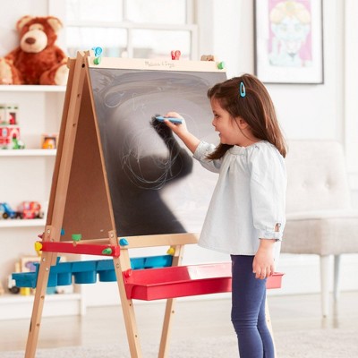  Melissa & Doug Deluxe Standing Art Easel - Dry-Erase Board, Chalkboard, Paper Roller