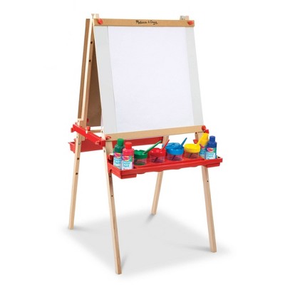  Melissa & Doug Deluxe Magnetic Standing Art Easel With Chalkboard, Dry-Erase Board, And 39 Letter And Number Magnets