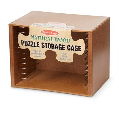  Melissa & Doug Natural Wood Puzzle Storage Case (Holds 12 Puzzles)