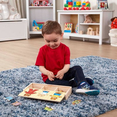  Melissa & Doug Mix 'n Match Wooden Bear Family Dress-Up Puzzle With Storage Case (45pc)