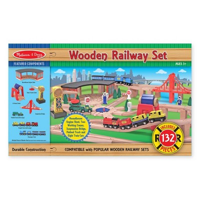  Melissa & Doug Deluxe Wooden Railway Train Set (130+pc)