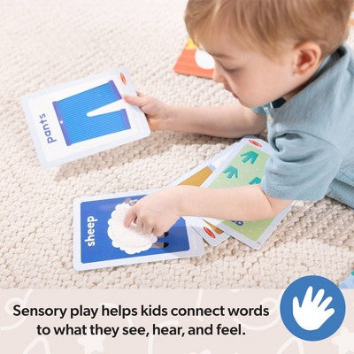  Melissa & Doug Ms. Rachel First Words Textured Sensory Flashcards Preschool Learning Toy: 30 Pieces For Memory And Emotional Skill Development