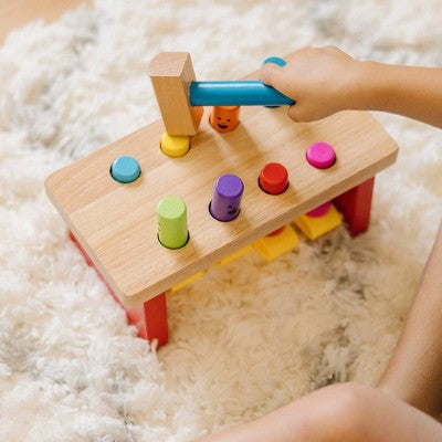  Melissa & Doug Deluxe Pounding Bench Wooden Toy With Mallet