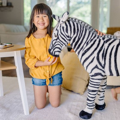  Melissa & Doug Giant Striped Zebra - Lifelike Stuffed Animal (nearly 3 Feet Tall)