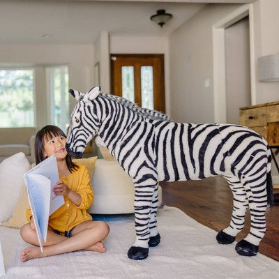  Melissa & Doug Giant Striped Zebra - Lifelike Stuffed Animal (nearly 3 Feet Tall)