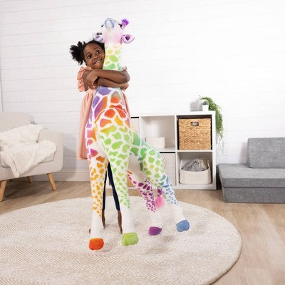  Melissa & Doug Rainbow Giraffe Lifelike Plush: Zoo Animal Stuffed Toy