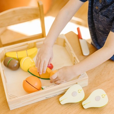  Melissa & Doug Cutting Fruit Set - Wooden Play Food Kitchen Accessory