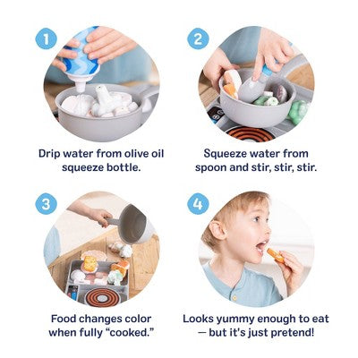 Melissa & Doug Water WOW Saute & Serve Play Set: Plastic Kitchen Accessories, Educational Focus On Motor Skills