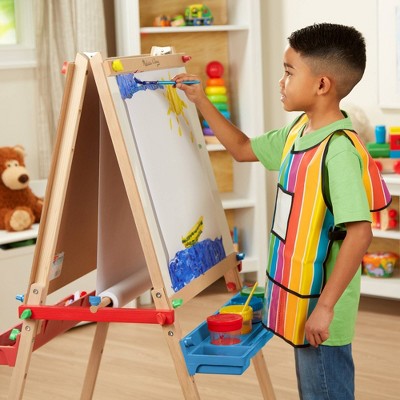  Melissa & Doug Deluxe Standing Art Easel - Dry-Erase Board, Chalkboard, Paper Roller