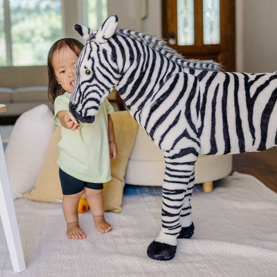  Melissa & Doug Giant Striped Zebra - Lifelike Stuffed Animal (nearly 3 Feet Tall)