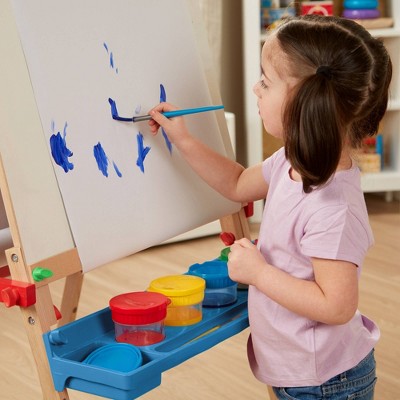  Melissa & Doug Deluxe Standing Art Easel - Dry-Erase Board, Chalkboard, Paper Roller