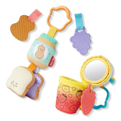  Melissa & Doug Multi-Sensory Take-Along Clip-On Infant Toy 2pk (PB&J And Bubble Tea)