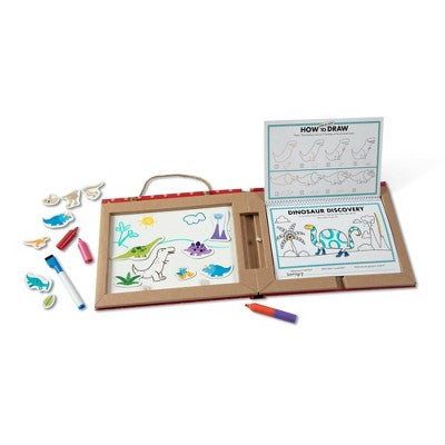  Melissa & Doug Natural Play: Play, Draw, Create Reusable Drawing & Magnet Kit - Dinosaurs (41 Magnets, 5 Dry-Erase Markers)