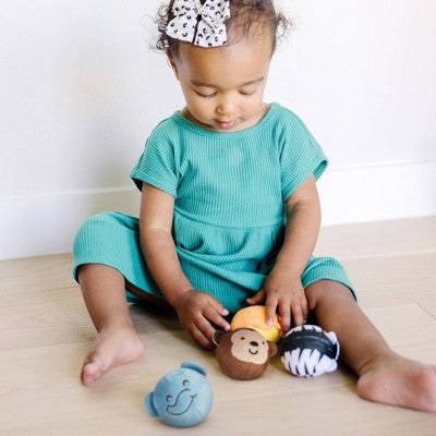  Melissa & Doug Rollables Safari And Farm Friends Infant And Toddler Toy 2pk