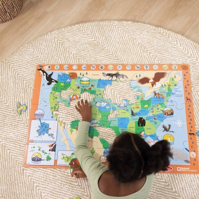  Melissa & Doug National Parks U.S.A. Map Floor Puzzle 45pc Jumbo And Animal Shapes, Search-and-Find Activities, Park And Animal ID Guide
