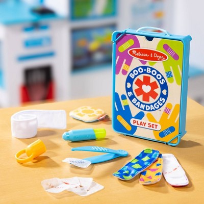  Melissa & Doug Boo-Boos & Bandages Reusable First Aid Pretend Play Set: Creativity Focus With Medical Accessories