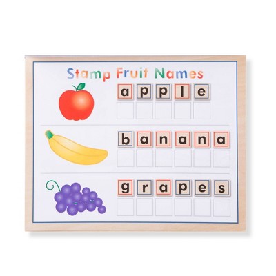  Melissa & Doug Deluxe Letters And Numbers Wooden Stamp Set ABCs 123s With Activity Book, 4-Color Stamp Pad