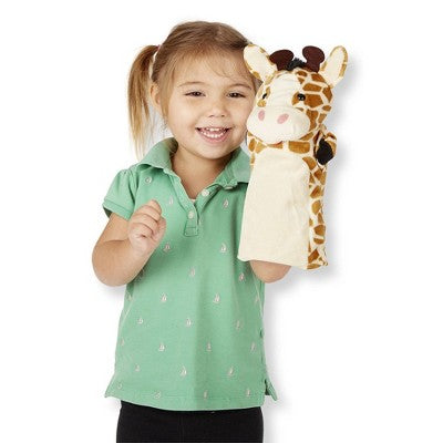  Melissa & Doug Zoo Friends Hand Puppets 4pk - Elephant, Giraffe, Tiger, And Monkey
