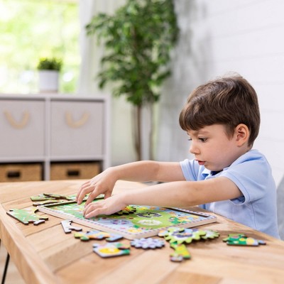 Melissa & Doug Wooden Animal Chase Jigsaw Spinning Gear Puzzle – 24pc