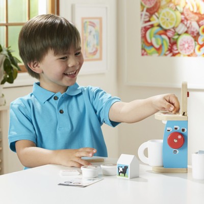  Melissa & Doug 11-Piece Brew And Serve Wooden Coffee Maker Set - Play Kitchen Accessories