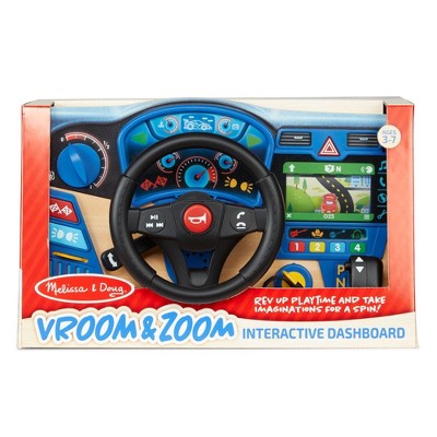  Melissa & Doug Vroom & Zoom Interactive Wooden Dashboard Steering Wheel Pretend Play Driving Toy