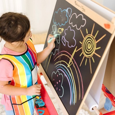  Melissa & Doug Deluxe Magnetic Standing Art Easel With Chalkboard, Dry-Erase Board, And 39 Letter And Number Magnets
