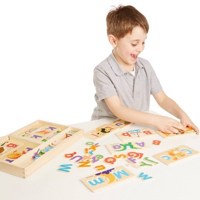  Melissa & Doug ABC Picture Boards - Educational Toy With 13 Double-Sided Wooden Boards And 52 Letters