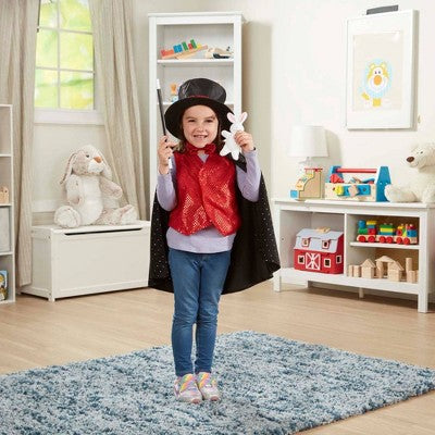  Melissa & Doug Magician Role Play Costume Set - Includes Hat, Cape, Wand, Magic Tricks