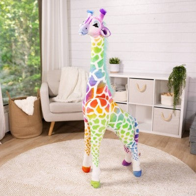  Melissa & Doug Rainbow Giraffe Lifelike Plush: Zoo Animal Stuffed Toy