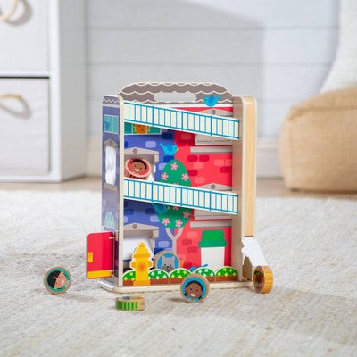  Melissa & Doug GO Tots Wooden Town House Tumble With 3 Disks