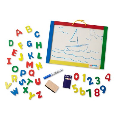  Melissa & Doug Magnetic Chalkboard And Dry-Erase Board With 36 Magnets, Chalk, Eraser, And Dry-Erase Pen