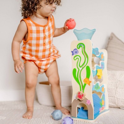  Melissa & Doug Rollables Wooden Ocean Slide Infant And Toddler Toy (5pc)