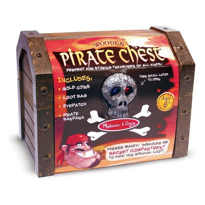 Melissa & Doug Wooden Pirate Chest Pretend Play Set