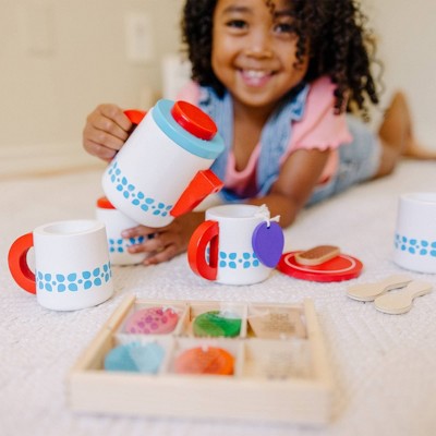  Melissa & Doug 22-Piece Steep And Serve Wooden Tea Set - Play Food And Kitchen Accessories