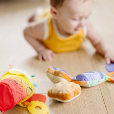  Melissa & Doug Multi-Sensory Take-Along Clip-On Infant Toy 2pk (PB&J And Bubble Tea)