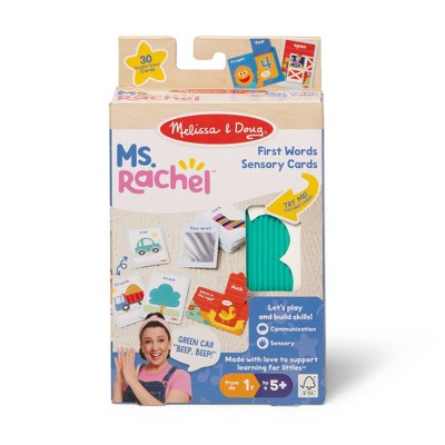  Melissa & Doug Ms. Rachel First Words Textured Sensory Flashcards Preschool Learning Toy: 30 Pieces For Memory And Emotional Skill Development