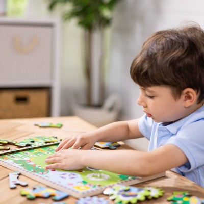  Melissa & Doug Wooden Animal Chase Jigsaw Spinning Gear Puzzle – 24pc