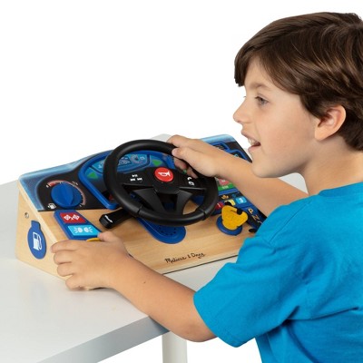  Melissa & Doug Vroom & Zoom Interactive Wooden Dashboard Steering Wheel Pretend Play Driving Toy